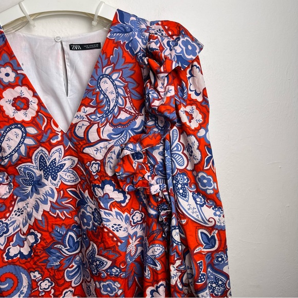 ZARA Ruffled Printed Dress - Picture 6 of 8